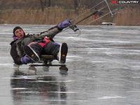 зимний кайтинг на озерах в Харькове