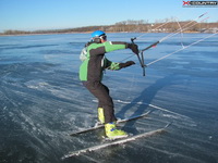 зимний кайтинг на озерах в Харькове
